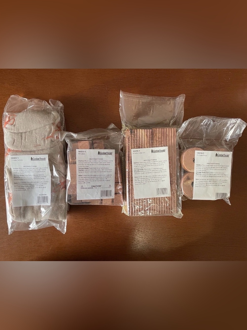 Cedar Fresh Home Products 71 Pc Set Cedar Wood Pack Sachet Cubes Hang Ups Rings